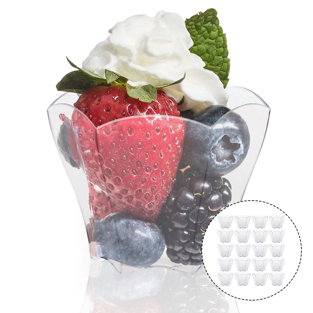 

100Pcs Practical Plastic Cups Dessert Shop Party Food Dessert Serving Cups