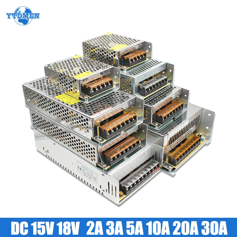 Источник питания для светодиодных систем видеонаблюдения, 15 в пост. Тока, 18 в, 150 Вт, импульсный источник питания 2 А, 3 А, 5 А, 10 А, 20 А, 30 А, 220 В перем. Тока на 15 в перем. Тока