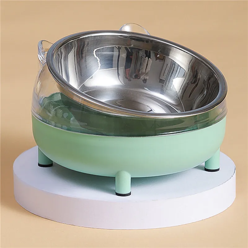 

Creative Cat Feeding Bowl Separable Stainless Steel Pet Feeder/ Drinking Bowl for Small Medium Cat Dog Transparent Food Storager