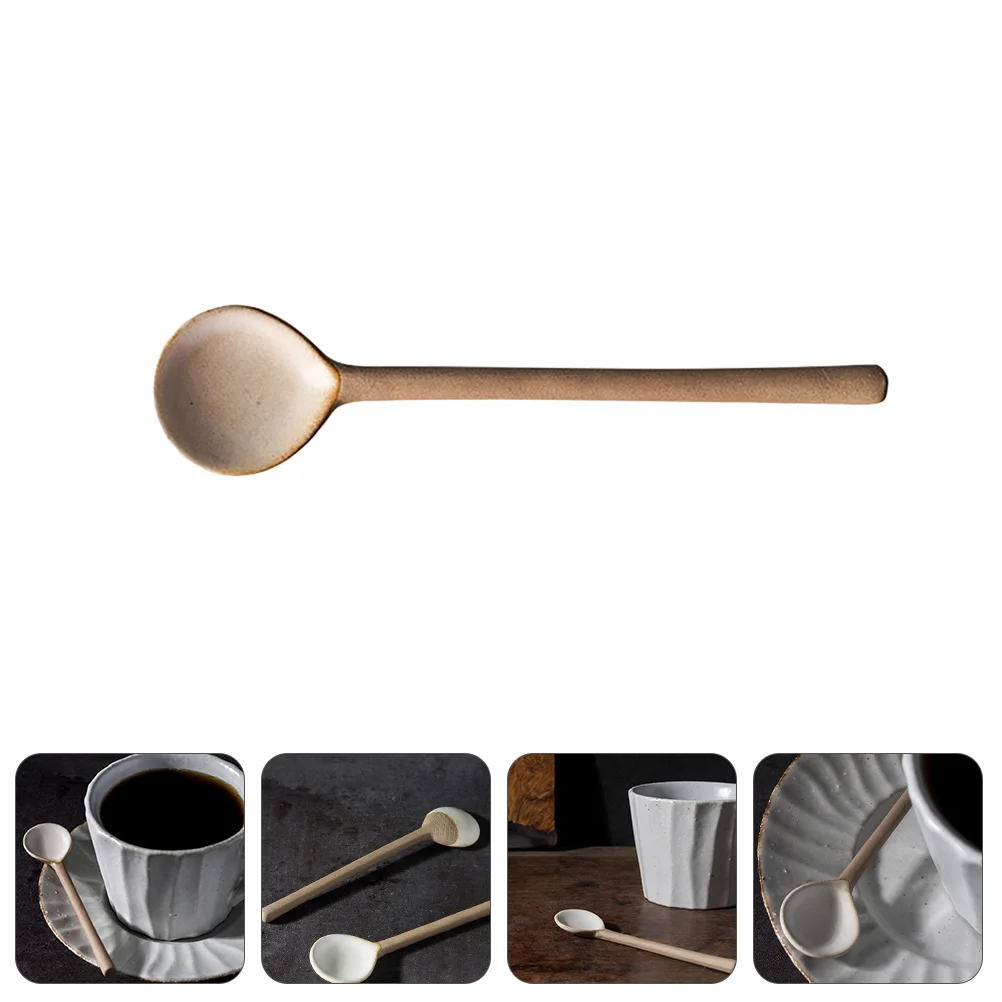 

Retro Coffee Spoons Coffee Ceramic Stirring Spoon Practical Mixing Spoon