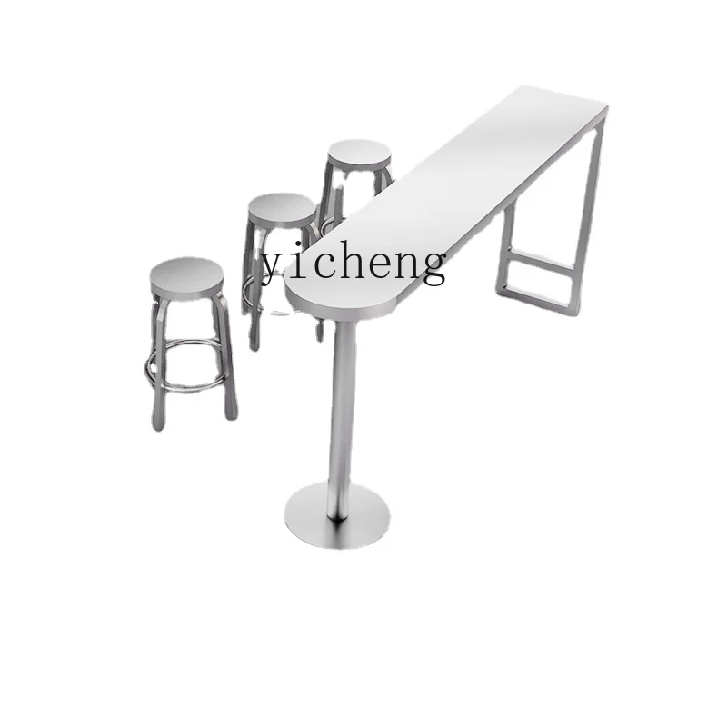 

XL Stainless Steel High Stool Bar Table Chair Bar Baking Hamburger Milk Tea Shop