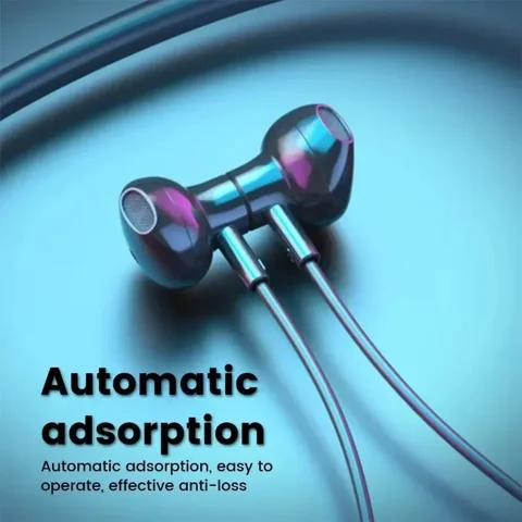 Беспроводные спортивные наушники Black  Bluetooth 5.2 с шейным ремешком