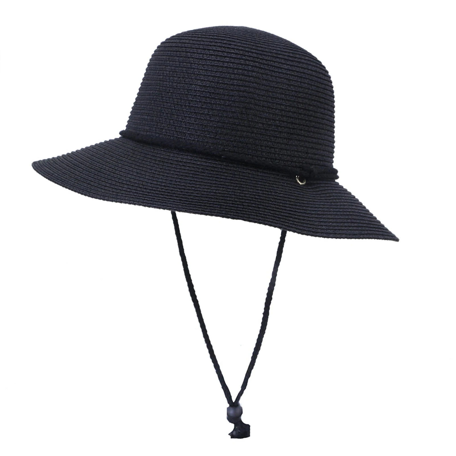 

Women Sun Hat Gift Foldable Floppy Solid Casual Outdoor Travel Wide Brim Summer Beach Straw Fashion Ladies With Chin Strap