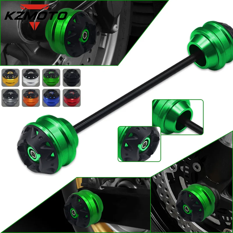 

2022 For Kawasaki Ninja H2 H2R NINJA H2 SX Front Wheel Axle Fork Crash Sliders Wheel Protector CNC Falling Protection Pad Kit