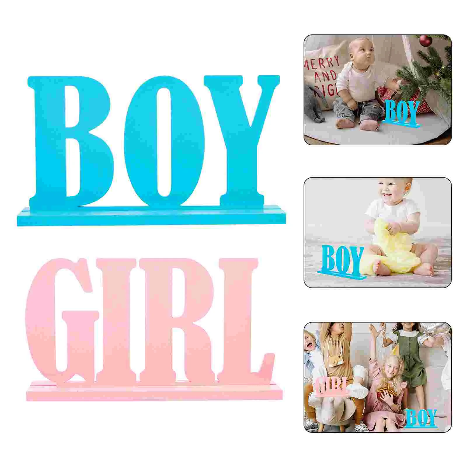 

Reveal Gender Table Girl Boy Baby Signs Party Decorations Shower Wooden Sign Letter Gifts Or Wood Supplies Decor Favor