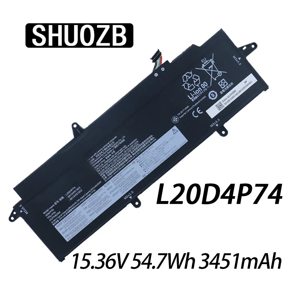Аккумулятор SHUOZB L20M4P74, L20L4P74, L20C4P74, L20D4P74 для ноутбука Lenovo 5B10W51822, SB10W51923, 15,36 в, 3451 Вт/ч, мАч, инструменты в подарок