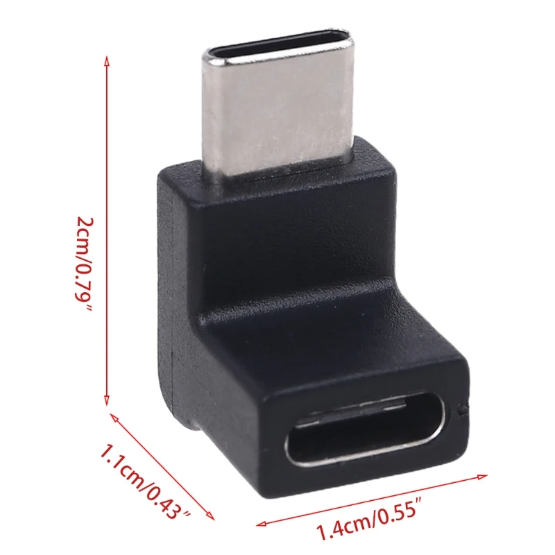 USB-адаптер C типа папа-мама правый и левый угловой адаптер-удлинитель на 90