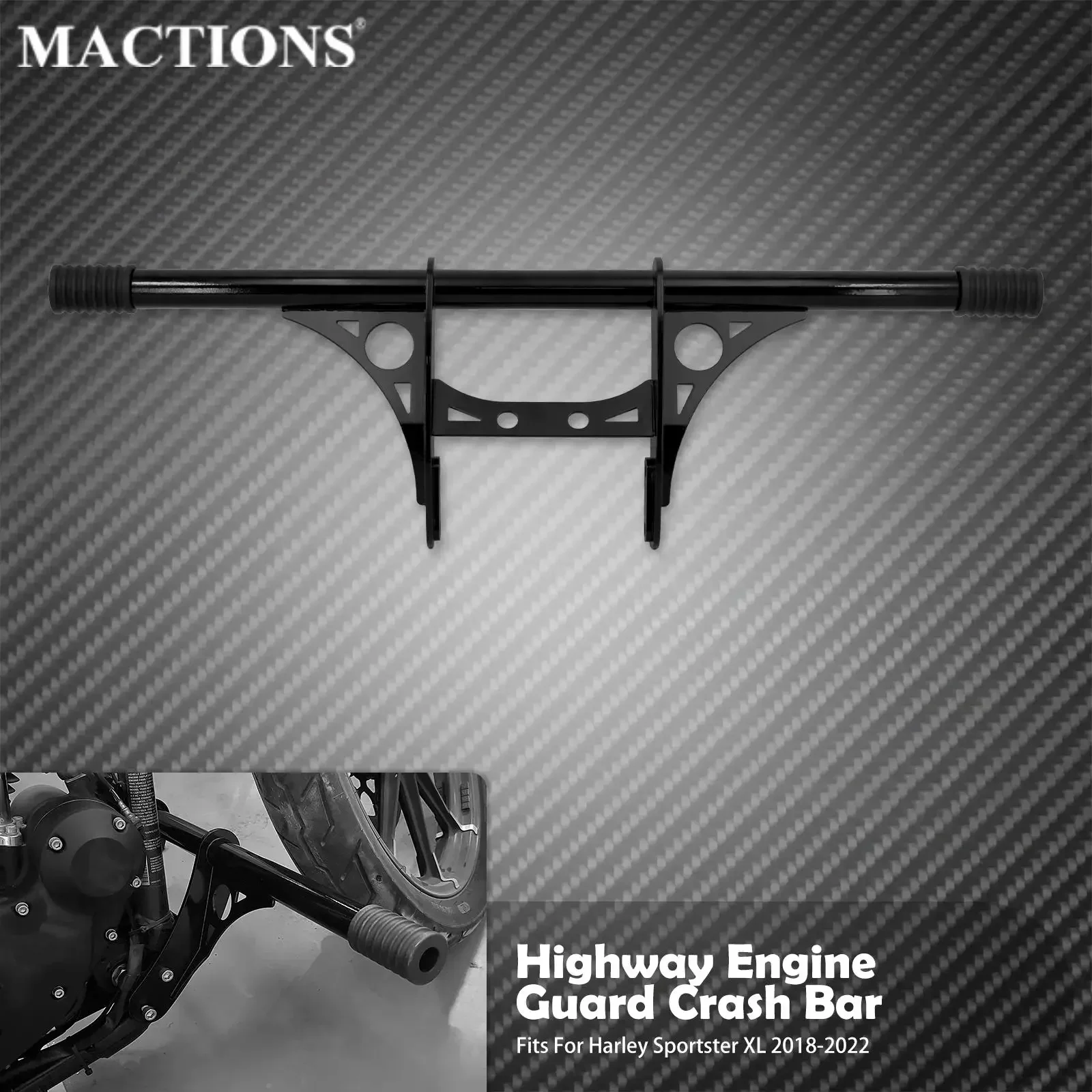 Передняя защита двигателя мотоцикла, защита от падения, стальная защита от падения, черная для Harley Sportster XL883 1200, Iron Custom 04-22