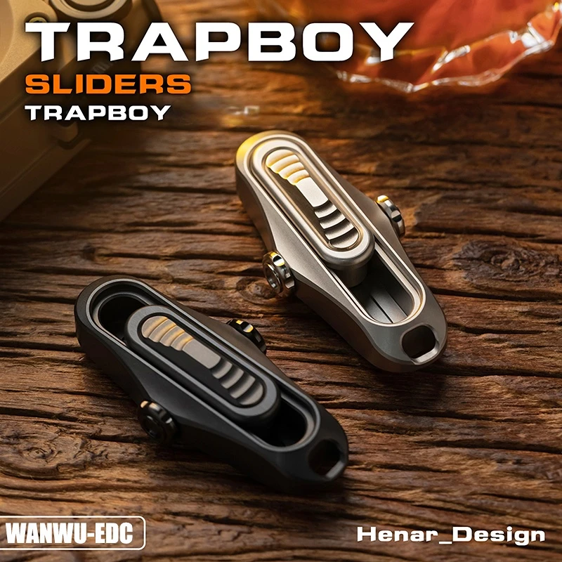 WANWU EDC TRAPBOY Single Push Mechanical Structure Push Card Pop Coin Fidget Spinner Metal Toy Decompression