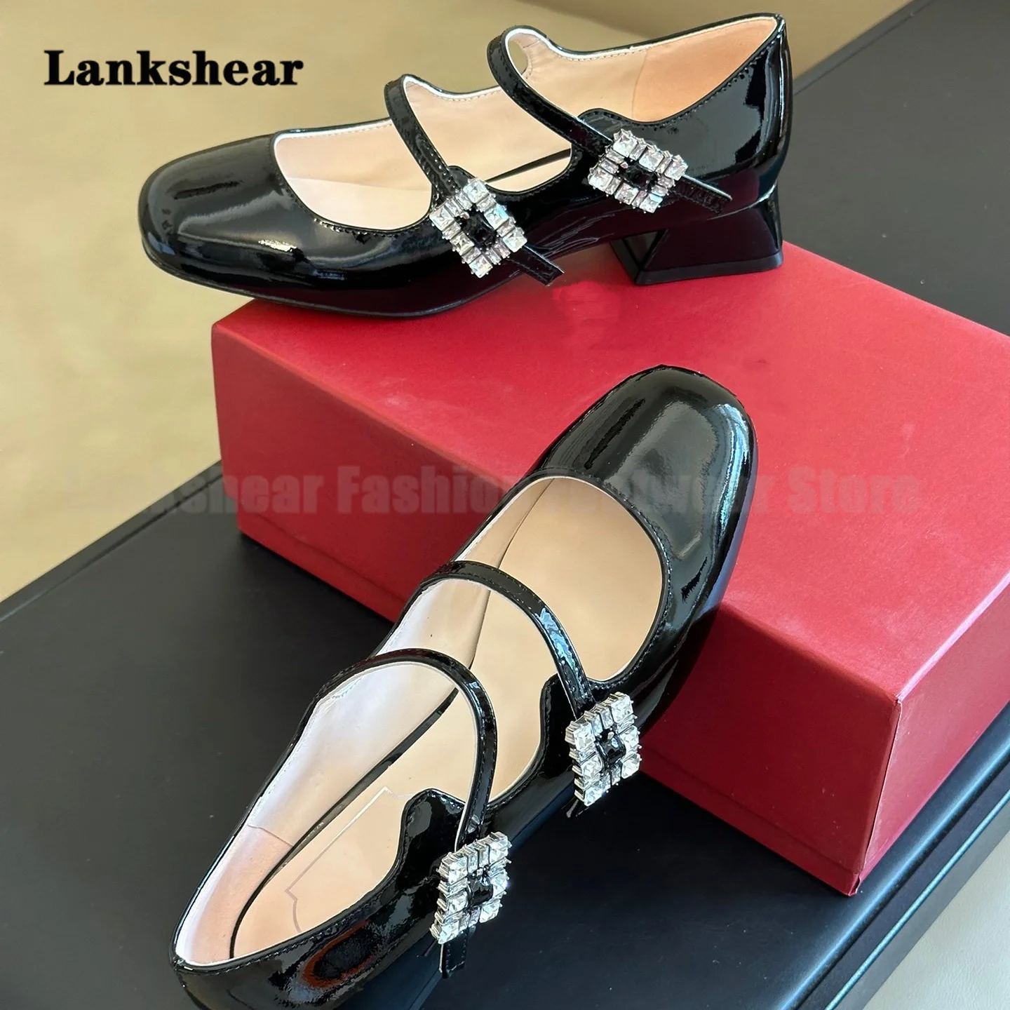 Туфли Мэри Джейн на толстом каблуке туфли с круглым носком высокий каблук