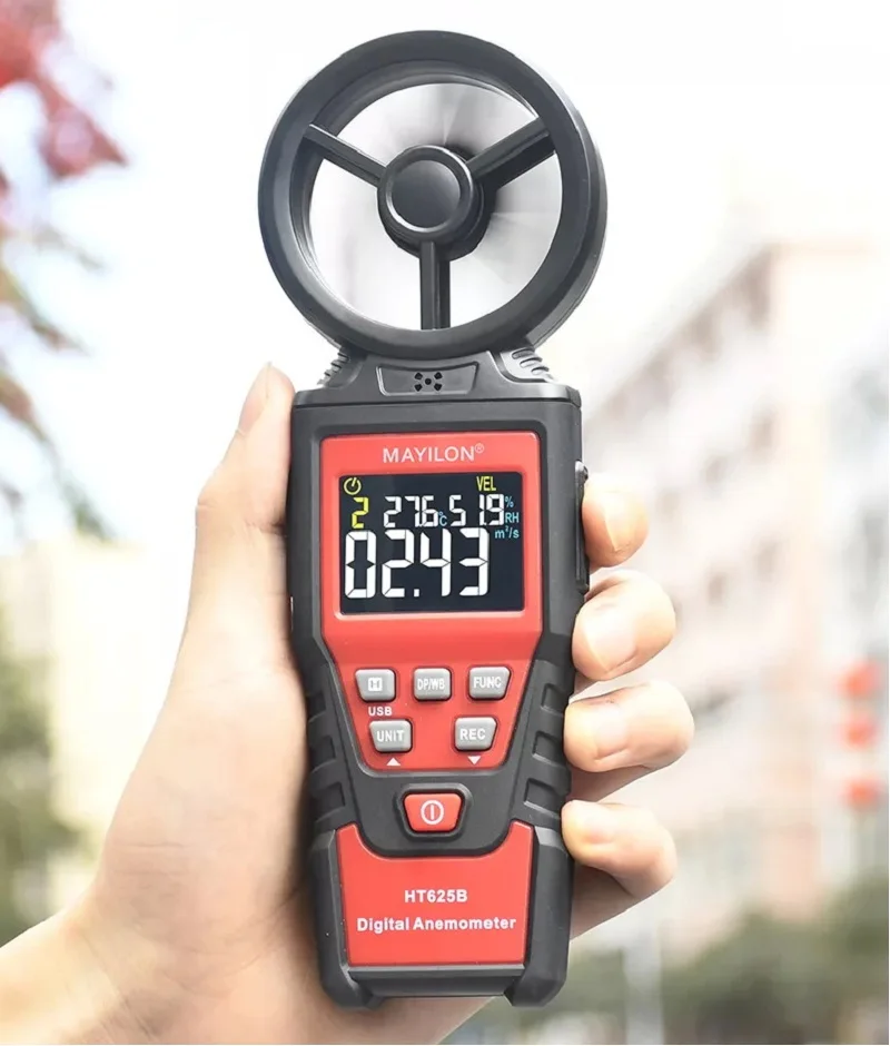 HT625 цифровой анемометр измеритель скорости ветра детектор объема воздуха