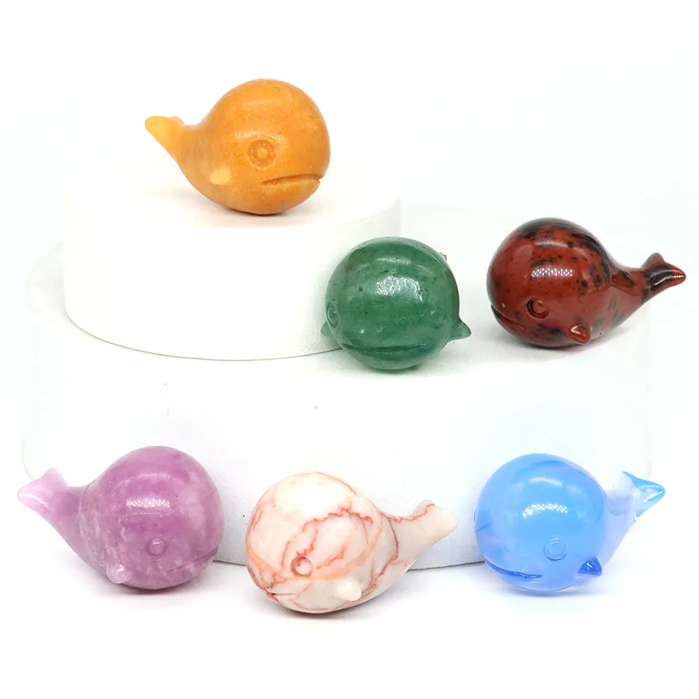 

Статуэтка Кита из натурального камня, резная Фигурка морского животного из розового кварца, домашний декор, резная Хрустальная лечебная ст...