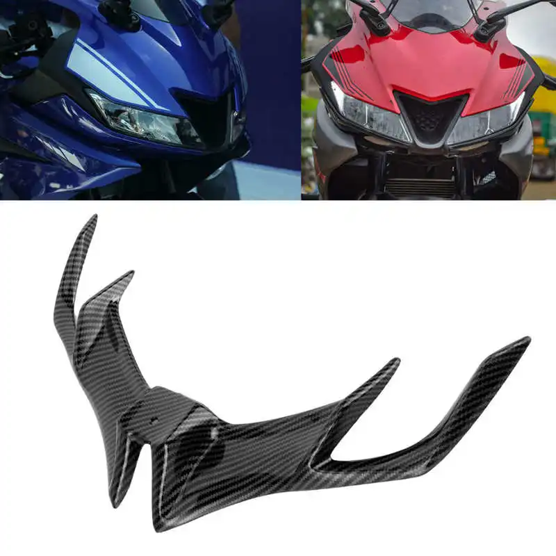 

Motorcycle Front Fairing Aerodynamic Winglet Wing Cover Trim Carbon Fiber Style For Yamaha R15 V3 2017 2018 2019 2020