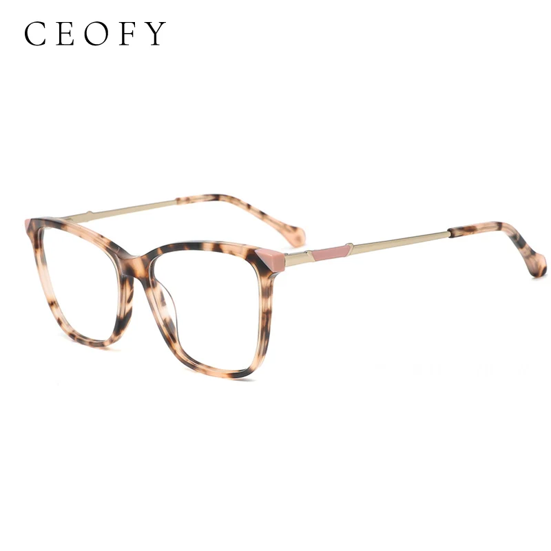 Ceofy ацетатная Женская оправа для очков винтажная квадратная Повседневная