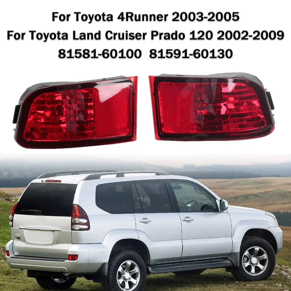 Фото Задний бамперный отражатель для TOYOTA Land Cruiser Prado 120 Series GRJ120 TRJ120 FJ120 2002-2009, крышка противотуманной фары, лампа в комплект не входит №4