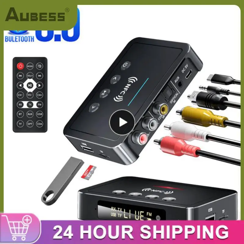 

Stereo Music Adapters U Disk Aux 3.5mm Earphone Wireless Receiver Long Battery Life Infrared Remote Control Led Digital Display