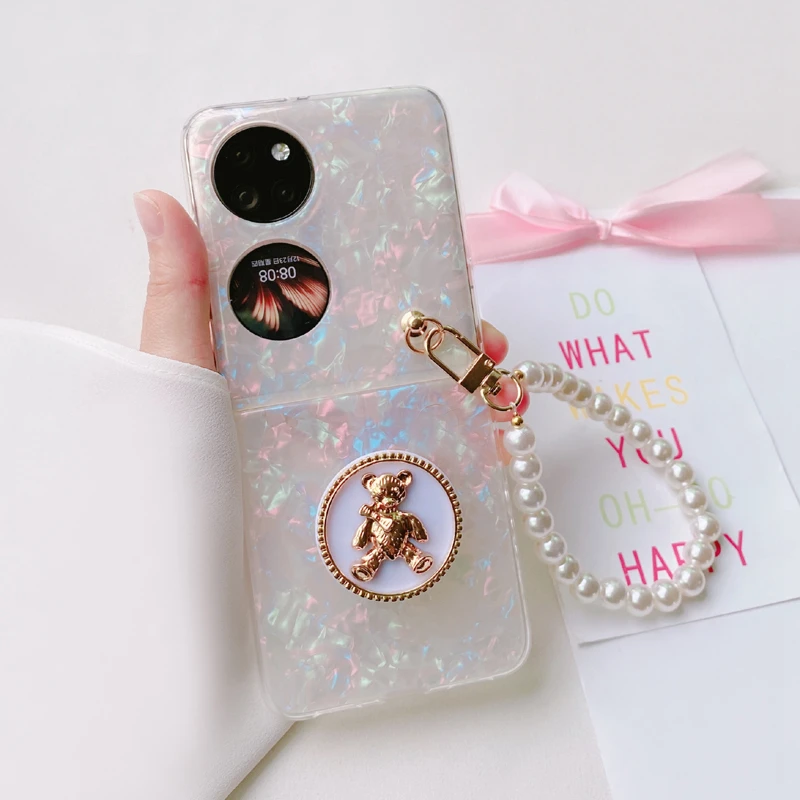 

Для Huawei P50 Карманный чехол с ремешком на запястье для P50Pocket Huawei P50 удобный кожаный противоударный складной чехол для телефона с держателем на...