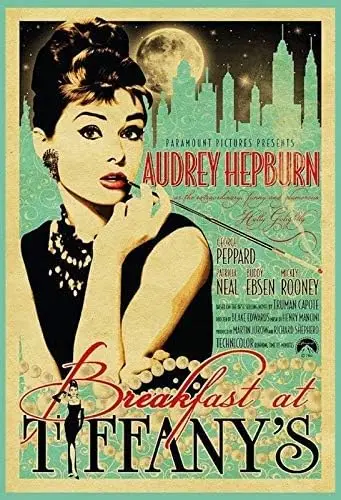 Kexle udrey Hepburn Brekfst t Tffnyy Ctom Metl Sgn 8X12n-Br Cfe Resturnt Home Decor