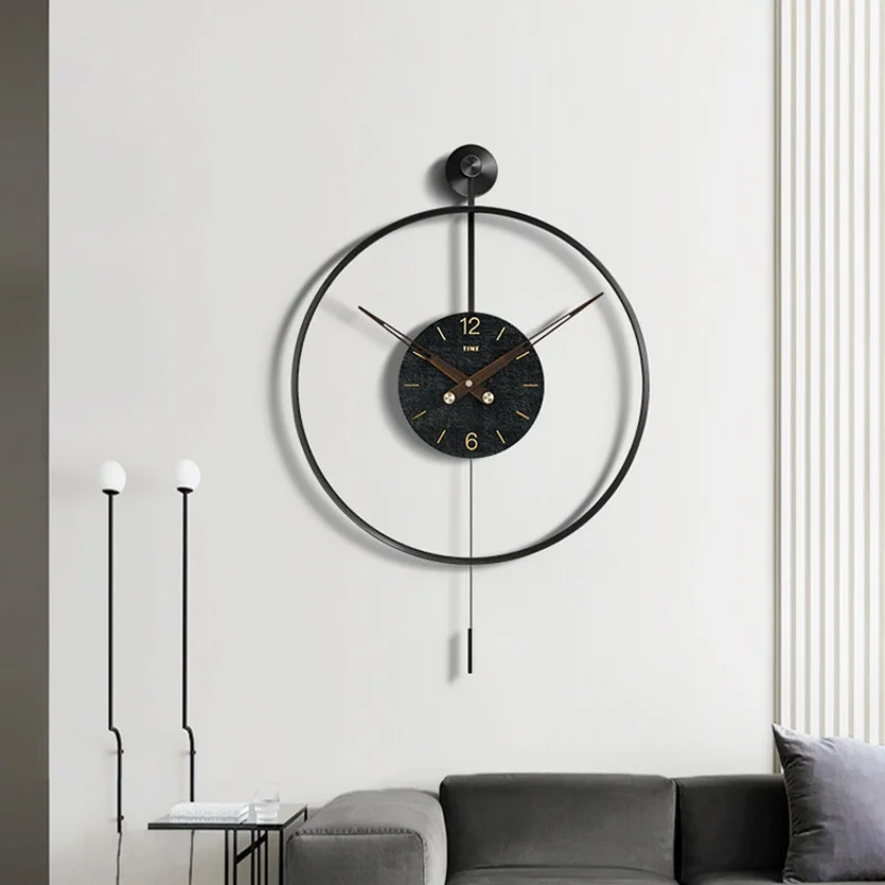

Unusual Classic Wall Clock 1950 American Style Round Vintage Wall Clock Art Nordic With Pendulum Reloj De Pared Room Decorarion