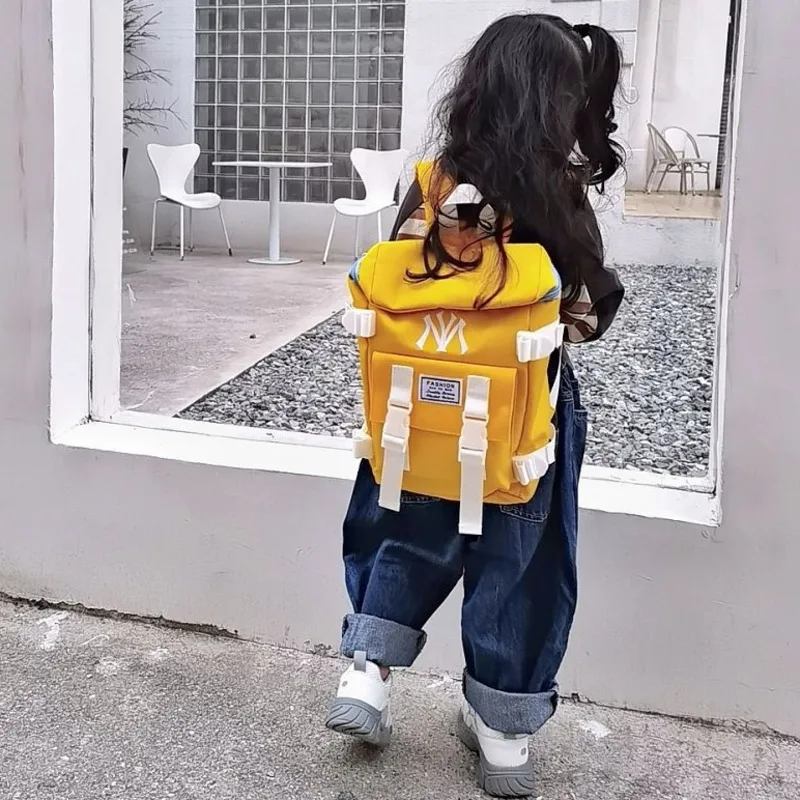 Children Kids Backpacks Primary School Student Bags For Boy And Girl Canvas Lightweight Neutral Fashion Travel Bag For An Outing