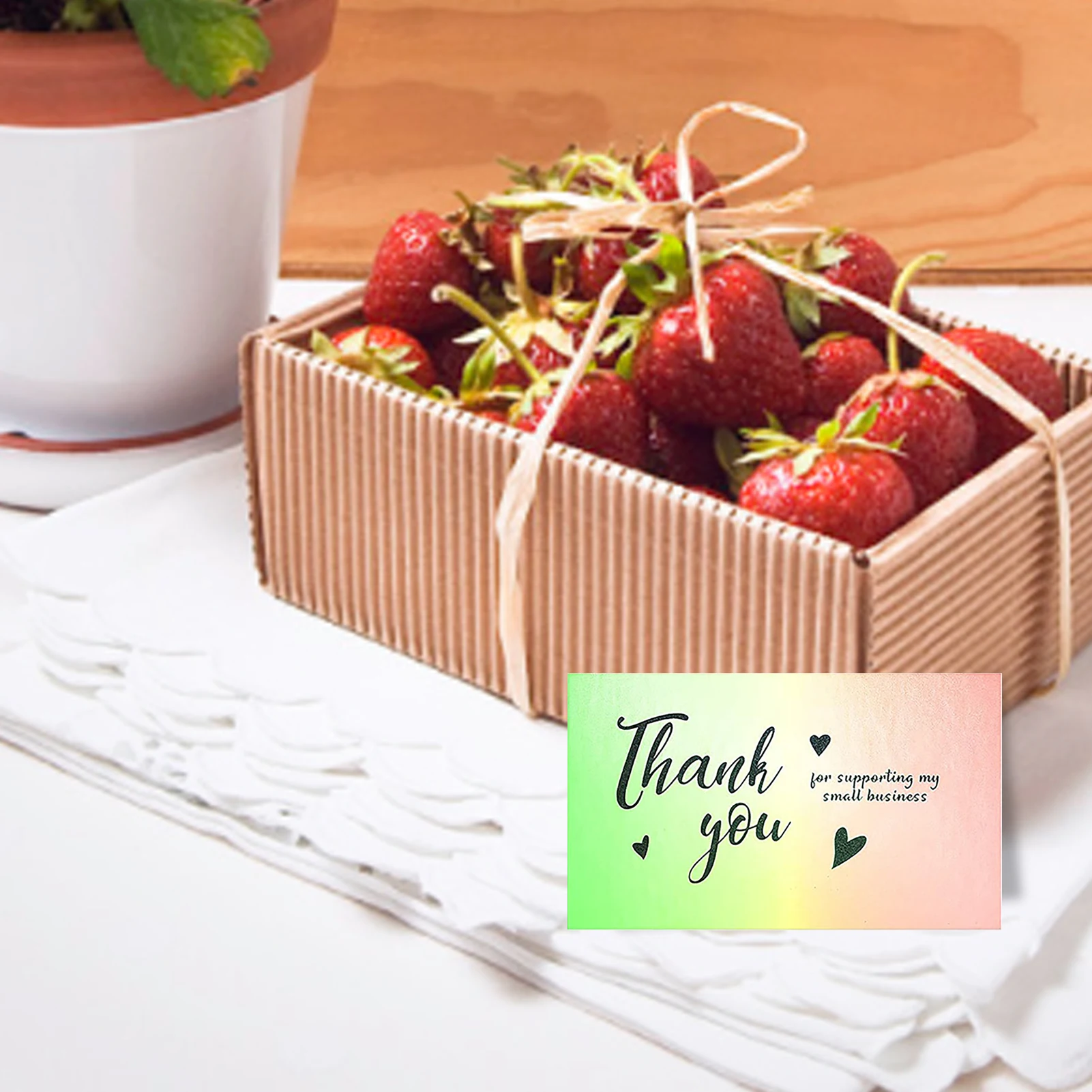 

50 Pcs Rainbow Holo Thank You Card Thank You For Your Order Card For Small Businesses Decor For Small Shop Gift Packet