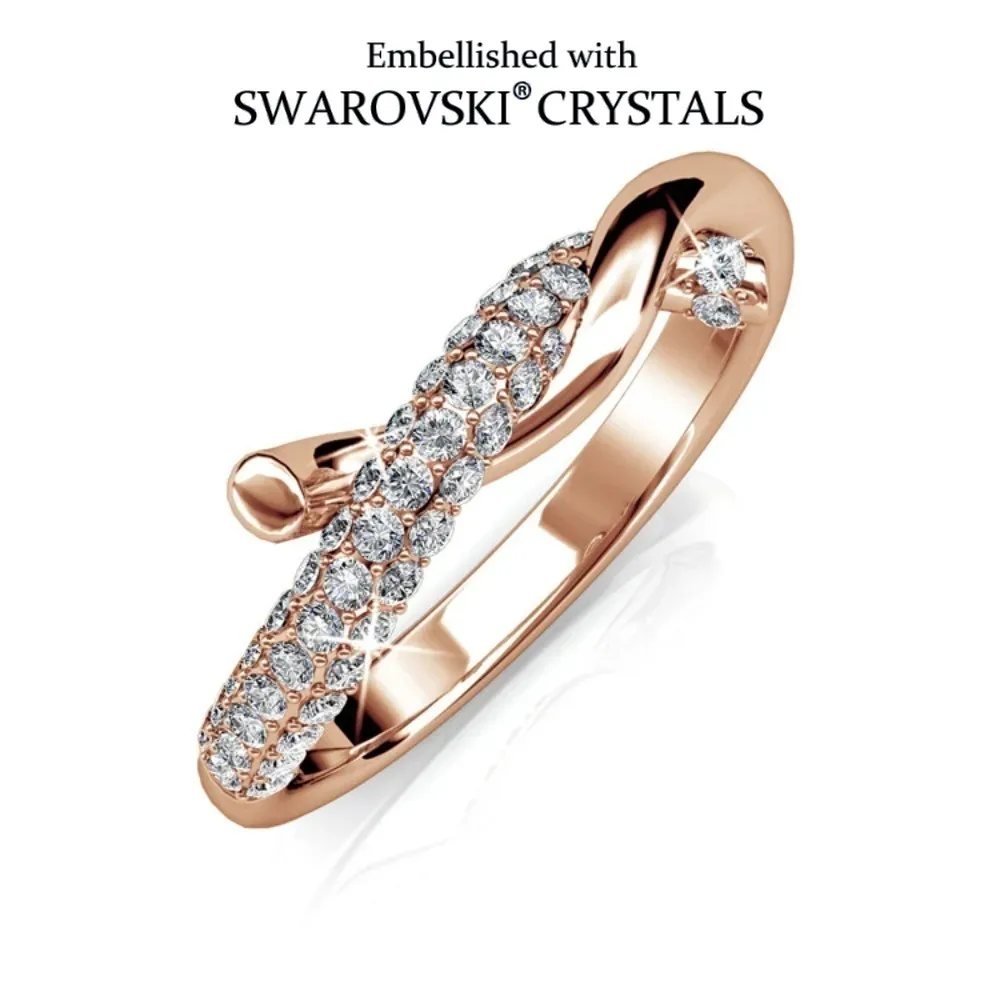 Фото Daisini оригинальные кристаллы от Swarovski, кольцо на палец крест-накрест, модные украшения, женский подарок на свадьбу, день рождения №1