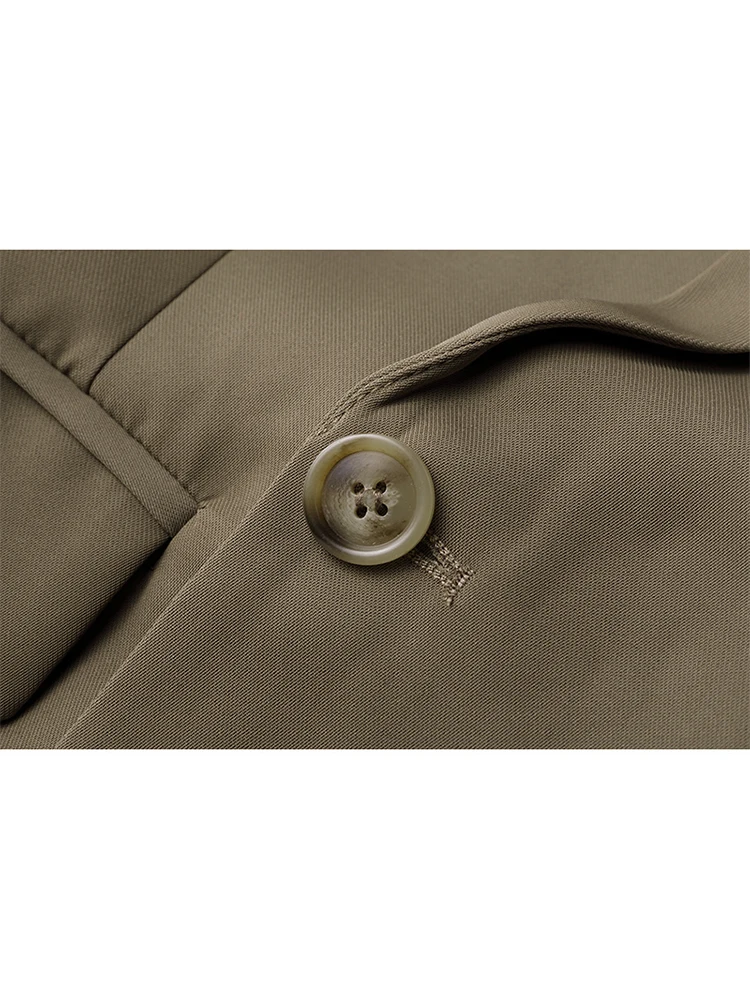 Женский простой базовый классический блейзер винтажный двубортный пиджак