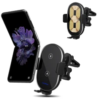 auto clamping wireless car charger 15w qi fast charging with double coils car phone mount holder for iphone 13 samsung z flip 3