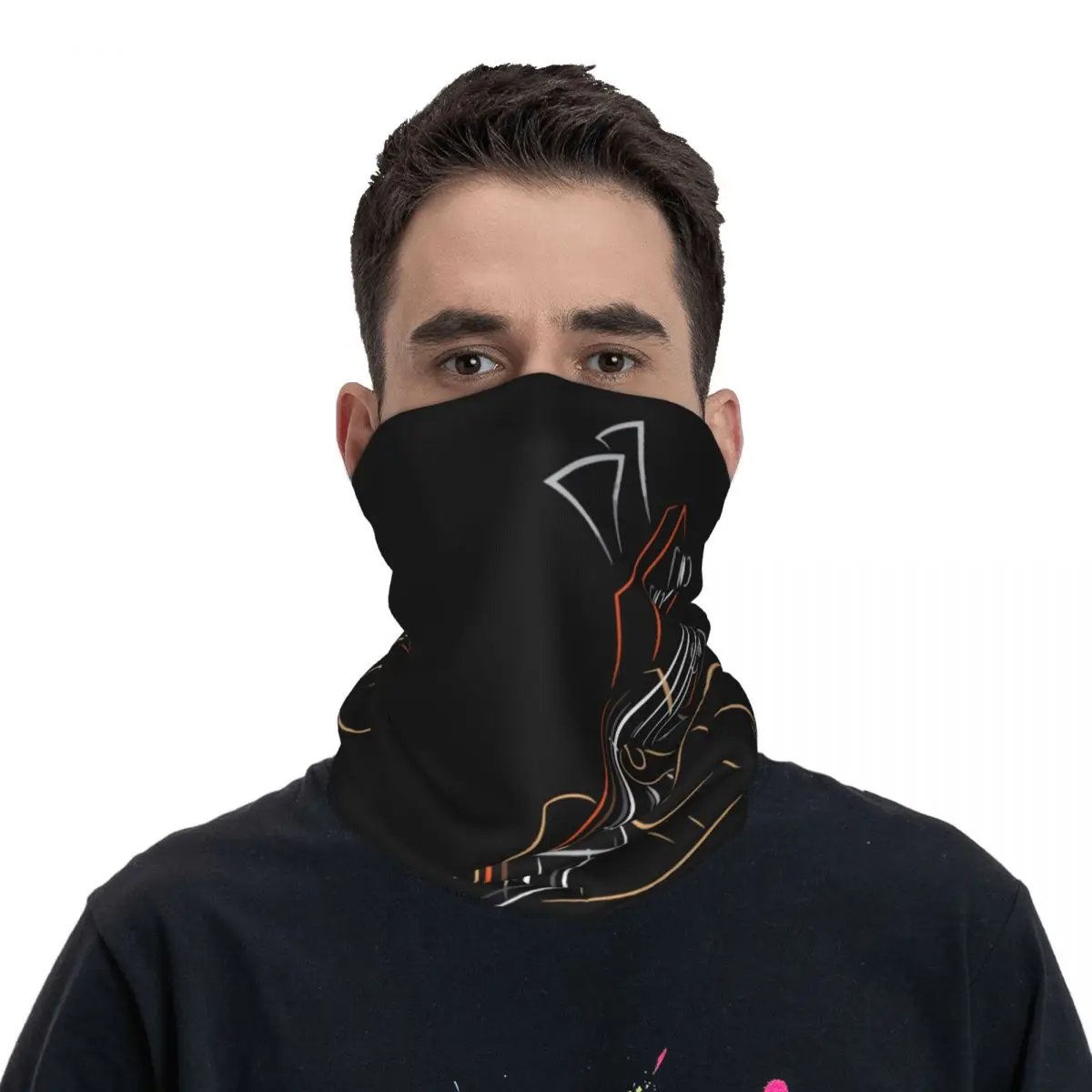 

Active Bass Guitar Rock Music Bandana Neck Gaiter Printed Graphic Guitar Wrap Scarf Balaclava Fishing Neck Cover Unisex Adult