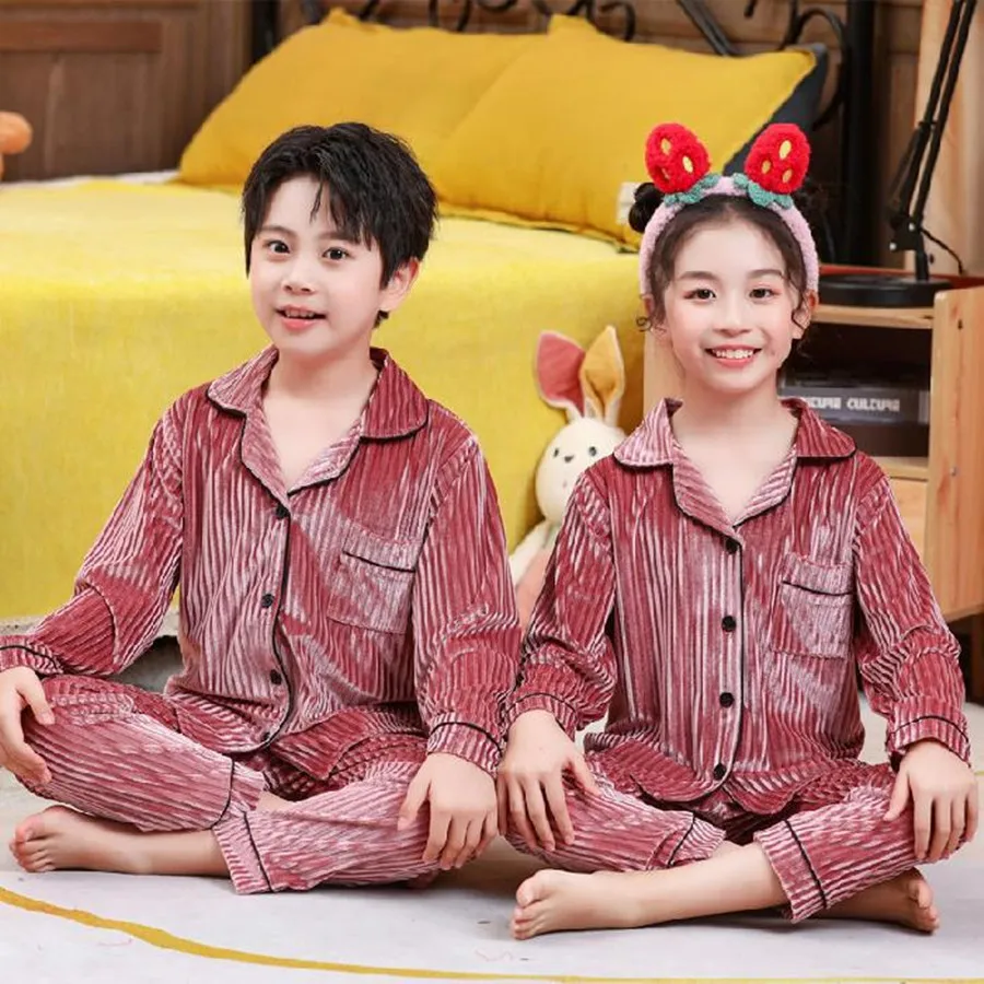 

NEW Winter Velour Pajamas Children's Velvet Sleepwear Kids Suit Girls Pajamas Sets for 3 4 5 6 7 8 -14 Years Teen Clothing Sets