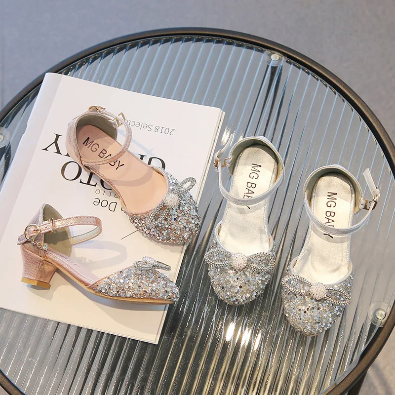 

Children High Heeled Fashion Sandals Summer Crystal Princess Shoes For Girls