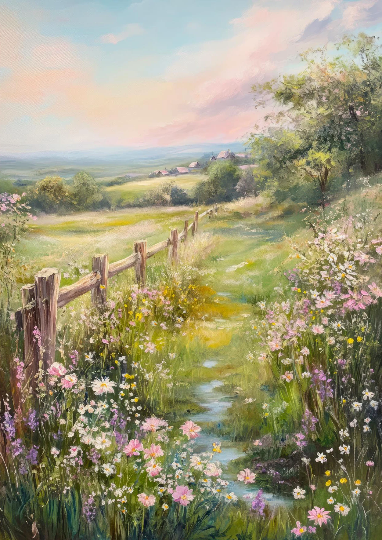 

Классическая печать на холсте "Горы, реки, леса, цветы и пейзаж"