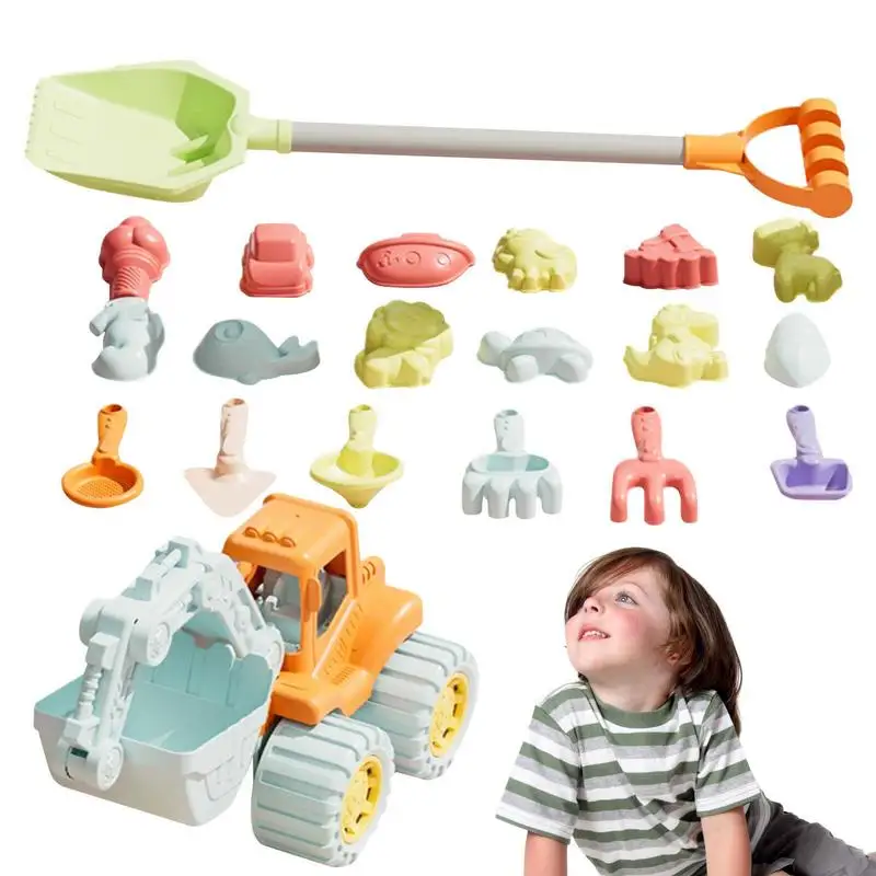 

Sand Toys For Kids 20pcs Beach Toys For Kid Toddler Sand Excavator And Shovels Set Sand Molds Sandbox Toys For 3 Kids Travel