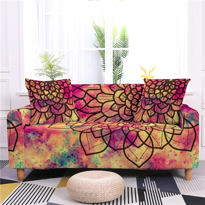 

Colorful Bohemia Pattern Sofa Cover Home Sofa Covers for Living Room All Inclusive Sectional Sofa Cushion Cover Sofa Slipcover
