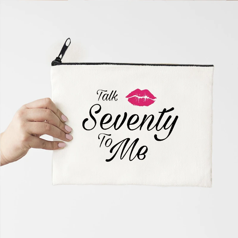 

Косметичка с надписью Talk To Me, сумочка для косметики с забавным принтом, органайзер для туалетных принадлежностей, Дамский кошелек, Органайз...