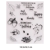new arrival autumn leaves clear stamps for diy decoration diary journal planner craft scrapbooking silicone rubber stamps