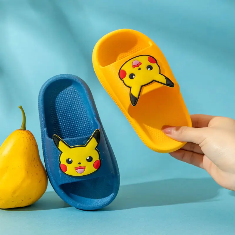 Детские домашние тапочки с покемоном Пикачу Летние Симпатичные мягкие