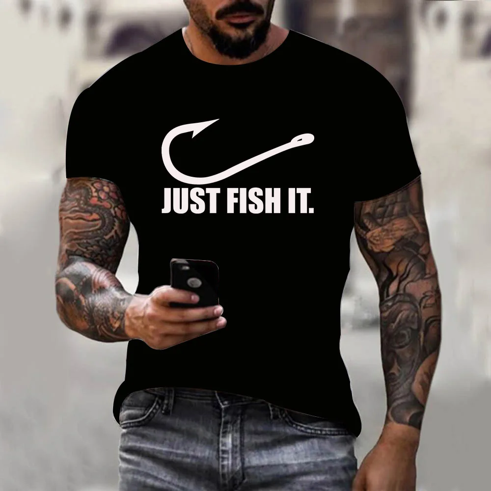 

Love Fishing TShirt Fashion Men Fish It Funny Fishing Angler Hook Bait&Tackle Preshrunk Cotton raglan Short Sleeve T shirt