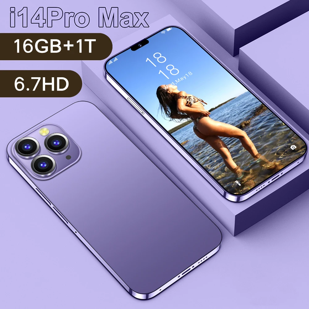 

i14 Pro Max 7800mAh 6.8 Inch HD 16+1TBFull Screen Global Version Unlocked 2023 New Cell Phone 5G Mobile Phones Face Unlock