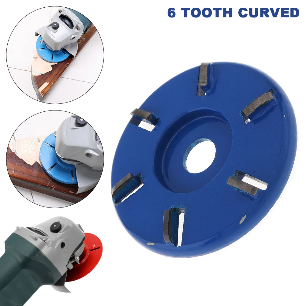 

6 Tooth 90mm 16mm Wood Carving Disc Tool Angle Grinder Accessories Milling Cutter Fit for Woodworking Tea Tray Digging