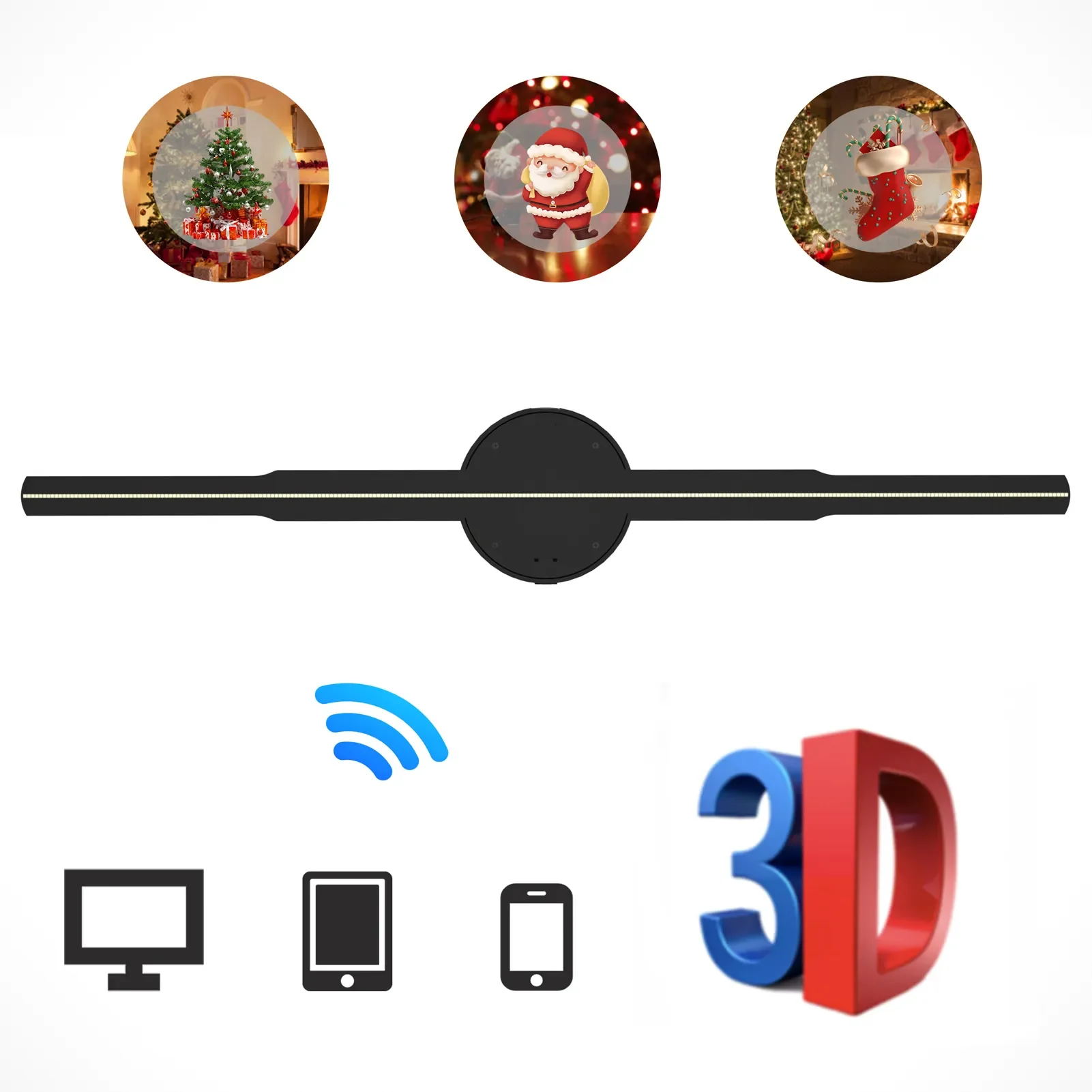 

P42 3D Hologram Projector Advertising Display Fan Wall-mounted Player 3D Naked Eye LED Photo Video Fan with 244pcs LED Light