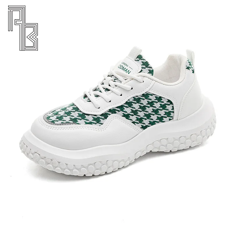 

Женские кроссовки с круглым носком, на толстой подошве, Вулканизированная подошва