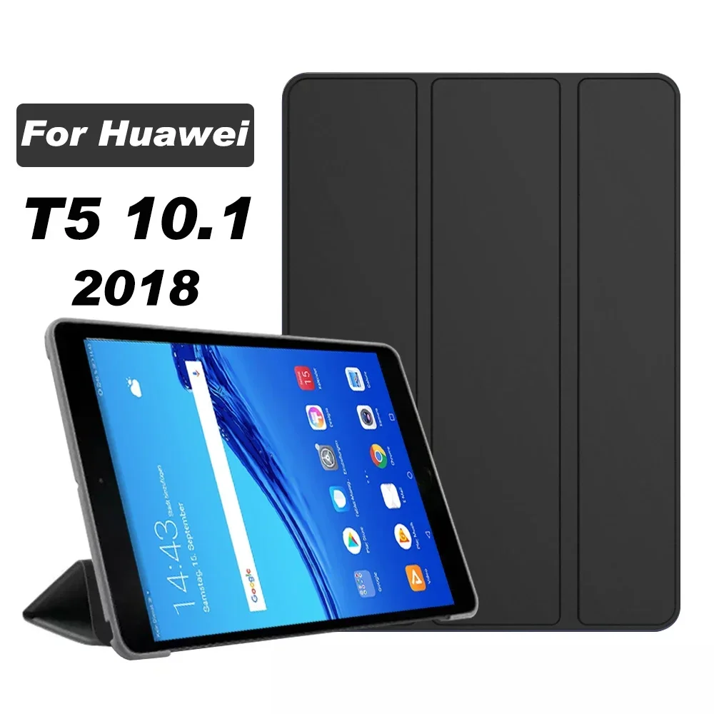 

Чехол для Huawei MediaPad T5, 10,1 дюйма, искусственная кожа, три сложения