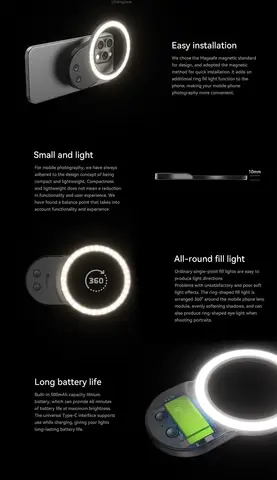 COLBOR Магнитный кольцевой светильник для Xiaomi 14 Ultra