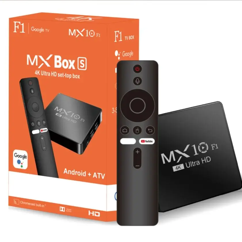 Фото Декодер Android TV Box 2025 4K Android 13 MX10 F1 Цифровая оптовая продажа На сертификате Smart Android TV Box №1