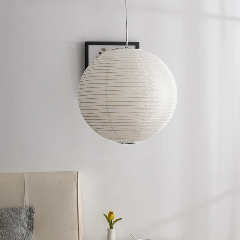 Цена Рисовая фотовспышка Wabi Sabi, японская Минималистичная модель комнаты, ресторана, кафе, художественный декор, подвесные светильники, круглые ф...