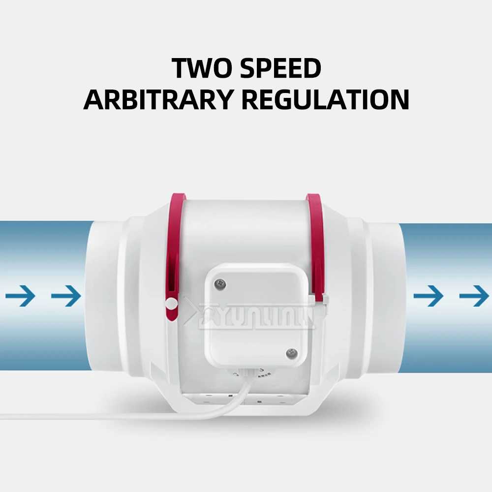 Бытовой мощный вытяжной вентилятор Бесшумный канальный Угловое разряднование