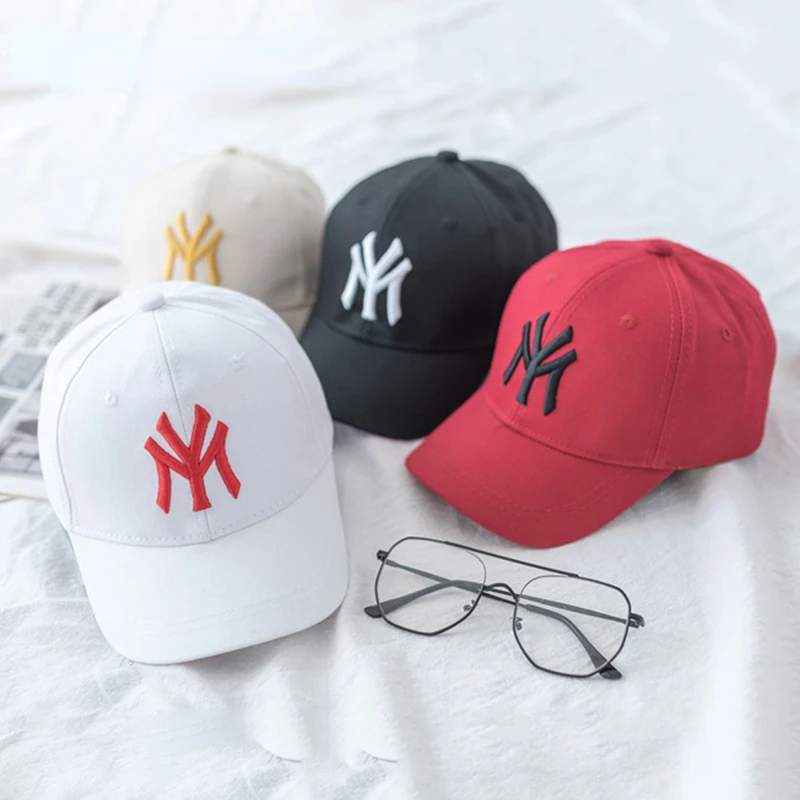 

Spring Summer Child MY Letter Embroidery Outdoor Leisure Sun Baseball Cap Boy Girl Cotton Breathable Solid Color Snapback Hat
