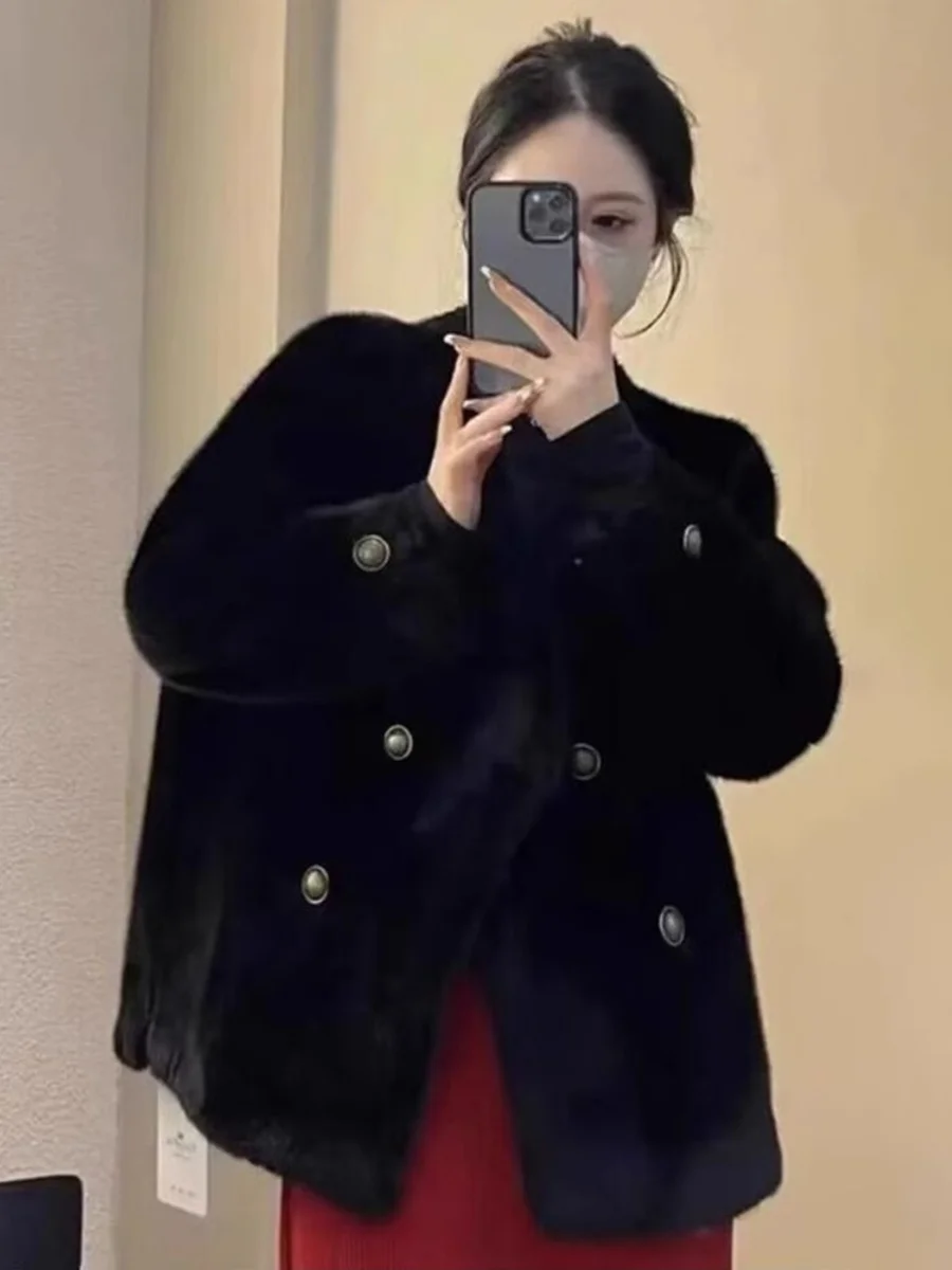 Белая пушистая верхняя одежда женская осенне-зимняя Liuyang Qianjin изящный топ