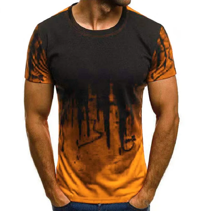 

2022 Men's Fashion Sports Fitness Camouflage Short-sleeved T-shirt Summer Personality Printing T-shirt Men Workout Shirt Men